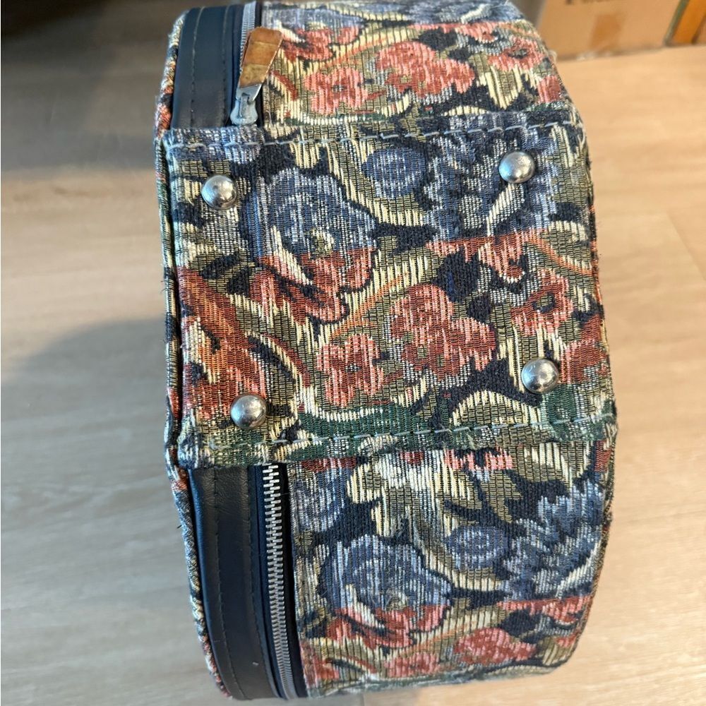 MCM Vintage Floral Tapestry Luggage Hat Box - Picture 3 of 6